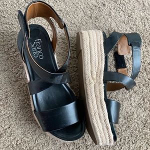 Black Cross Espadrille Sandals